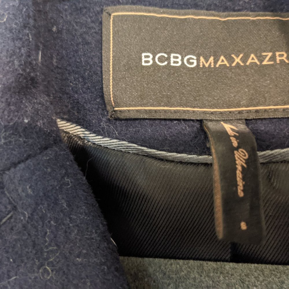 BCBG MaxAzria Navy Wool Peacoat - Picture 2 of 4